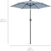imageBest Choice Products 10ft Solar Polyester LED Lighted Patio Umbrella wTilt Adjustment and UVResistant Fabric  Striped BlackBreeze Blue