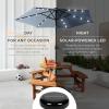 imageBest Choice Products 10ft Solar Polyester LED Lighted Patio Umbrella wTilt Adjustment and UVResistant Fabric  Striped BlackBreeze Blue