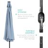 imageBest Choice Products 10ft Solar Polyester LED Lighted Patio Umbrella wTilt Adjustment and UVResistant Fabric  Striped BlackBreeze Blue