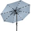 imageBest Choice Products 10ft Solar Polyester LED Lighted Patio Umbrella wTilt Adjustment and UVResistant Fabric  Striped BlackBreeze Blue