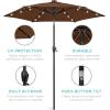 imageBest Choice Products 10ft Solar Polyester LED Lighted Patio Umbrella wTilt Adjustment and UVResistant Fabric  Striped BlackBrown