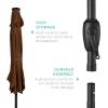 imageBest Choice Products 10ft Solar Polyester LED Lighted Patio Umbrella wTilt Adjustment and UVResistant Fabric  Striped BlackBrown