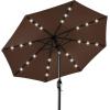 imageBest Choice Products 10ft Solar Polyester LED Lighted Patio Umbrella wTilt Adjustment and UVResistant Fabric  Striped BlackBrown