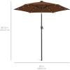 imageBest Choice Products 10ft Solar Polyester LED Lighted Patio Umbrella wTilt Adjustment and UVResistant Fabric  Striped BlackBrown