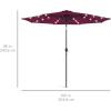 imageBest Choice Products 10ft Solar Polyester LED Lighted Patio Umbrella wTilt Adjustment and UVResistant Fabric  Striped BlackBurgundy