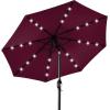 imageBest Choice Products 10ft Solar Polyester LED Lighted Patio Umbrella wTilt Adjustment and UVResistant Fabric  Striped BlackBurgundy