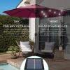 imageBest Choice Products 10ft Solar Polyester LED Lighted Patio Umbrella wTilt Adjustment and UVResistant Fabric  Striped BlackBurgundy