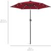 imageBest Choice Products 10ft Solar Polyester LED Lighted Patio Umbrella wTilt Adjustment and UVResistant Fabric  Striped BlackBurgundy