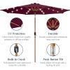 imageBest Choice Products 10ft Solar Polyester LED Lighted Patio Umbrella wTilt Adjustment and UVResistant Fabric  Striped BlackBurgundy
