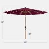 imageBest Choice Products 10ft Solar Polyester LED Lighted Patio Umbrella wTilt Adjustment and UVResistant Fabric  Striped BlackBurgundy