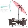 imageBest Choice Products 10ft Solar Polyester LED Lighted Patio Umbrella wTilt Adjustment and UVResistant Fabric  Striped BlackCarnation