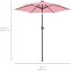 imageBest Choice Products 10ft Solar Polyester LED Lighted Patio Umbrella wTilt Adjustment and UVResistant Fabric  Striped BlackCarnation
