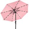 imageBest Choice Products 10ft Solar Polyester LED Lighted Patio Umbrella wTilt Adjustment and UVResistant Fabric  Striped BlackCarnation