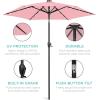 imageBest Choice Products 10ft Solar Polyester LED Lighted Patio Umbrella wTilt Adjustment and UVResistant Fabric  Striped BlackCarnation