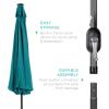 imageBest Choice Products 10ft Solar Polyester LED Lighted Patio Umbrella wTilt Adjustment and UVResistant Fabric  Striped BlackCerulean