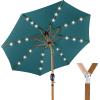 imageBest Choice Products 10ft Solar Polyester LED Lighted Patio Umbrella wTilt Adjustment and UVResistant Fabric  Striped BlackCerulean
