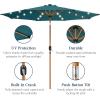 imageBest Choice Products 10ft Solar Polyester LED Lighted Patio Umbrella wTilt Adjustment and UVResistant Fabric  Striped BlackCerulean