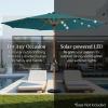 imageBest Choice Products 10ft Solar Polyester LED Lighted Patio Umbrella wTilt Adjustment and UVResistant Fabric  Striped BlackCerulean