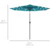 imageBest Choice Products 10ft Solar Polyester LED Lighted Patio Umbrella wTilt Adjustment and UVResistant Fabric  Striped BlackCerulean