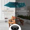 imageBest Choice Products 10ft Solar Polyester LED Lighted Patio Umbrella wTilt Adjustment and UVResistant Fabric  Striped BlackCerulean