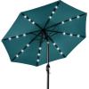 imageBest Choice Products 10ft Solar Polyester LED Lighted Patio Umbrella wTilt Adjustment and UVResistant Fabric  Striped BlackCerulean