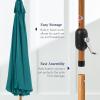 imageBest Choice Products 10ft Solar Polyester LED Lighted Patio Umbrella wTilt Adjustment and UVResistant Fabric  Striped BlackCerulean