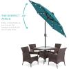 imageBest Choice Products 10ft Solar Polyester LED Lighted Patio Umbrella wTilt Adjustment and UVResistant Fabric  Striped BlackCerulean