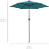 imageBest Choice Products 10ft Solar Polyester LED Lighted Patio Umbrella wTilt Adjustment and UVResistant Fabric  Striped BlackCerulean
