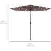 imageBest Choice Products 10ft Solar Polyester LED Lighted Patio Umbrella wTilt Adjustment and UVResistant Fabric  Striped BlackDeep Taupe