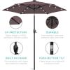 imageBest Choice Products 10ft Solar Polyester LED Lighted Patio Umbrella wTilt Adjustment and UVResistant Fabric  Striped BlackDeep Taupe