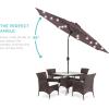 imageBest Choice Products 10ft Solar Polyester LED Lighted Patio Umbrella wTilt Adjustment and UVResistant Fabric  Striped BlackDeep Taupe