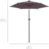 imageBest Choice Products 10ft Solar Polyester LED Lighted Patio Umbrella wTilt Adjustment and UVResistant Fabric  Striped BlackDeep Taupe