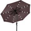 imageBest Choice Products 10ft Solar Polyester LED Lighted Patio Umbrella wTilt Adjustment and UVResistant Fabric  Striped BlackDeep Taupe