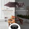 imageBest Choice Products 10ft Solar Polyester LED Lighted Patio Umbrella wTilt Adjustment and UVResistant Fabric  Striped BlackDeep Taupe