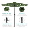 imageBest Choice Products 10ft Solar Polyester LED Lighted Patio Umbrella wTilt Adjustment and UVResistant Fabric  Striped BlackFern