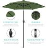 imageBest Choice Products 10ft Solar Polyester LED Lighted Patio Umbrella wTilt Adjustment and UVResistant Fabric  Striped BlackFern