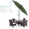 imageBest Choice Products 10ft Solar Polyester LED Lighted Patio Umbrella wTilt Adjustment and UVResistant Fabric  Striped BlackFern