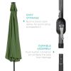imageBest Choice Products 10ft Solar Polyester LED Lighted Patio Umbrella wTilt Adjustment and UVResistant Fabric  Striped BlackFern