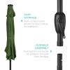 imageBest Choice Products 10ft Solar Polyester LED Lighted Patio Umbrella wTilt Adjustment and UVResistant Fabric  Striped BlackFern