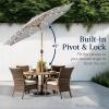 imageBest Choice Products 10ft Solar Polyester LED Lighted Patio Umbrella wTilt Adjustment and UVResistant Fabric  Striped BlackFog Gray