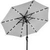 imageBest Choice Products 10ft Solar Polyester LED Lighted Patio Umbrella wTilt Adjustment and UVResistant Fabric  Striped BlackFog Gray