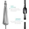 imageBest Choice Products 10ft Solar Polyester LED Lighted Patio Umbrella wTilt Adjustment and UVResistant Fabric  Striped BlackFog Gray