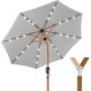 imageBest Choice Products 10ft Solar Polyester LED Lighted Patio Umbrella wTilt Adjustment and UVResistant Fabric  Striped BlackFog Gray