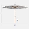 imageBest Choice Products 10ft Solar Polyester LED Lighted Patio Umbrella wTilt Adjustment and UVResistant Fabric  Striped BlackFog Gray