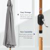imageBest Choice Products 10ft Solar Polyester LED Lighted Patio Umbrella wTilt Adjustment and UVResistant Fabric  Striped BlackFog Gray
