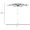imageBest Choice Products 10ft Solar Polyester LED Lighted Patio Umbrella wTilt Adjustment and UVResistant Fabric  Striped BlackFog Gray