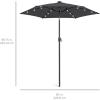 imageBest Choice Products 10ft Solar Polyester LED Lighted Patio Umbrella wTilt Adjustment and UVResistant Fabric  Striped BlackGray