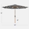imageBest Choice Products 10ft Solar Polyester LED Lighted Patio Umbrella wTilt Adjustment and UVResistant Fabric  Striped BlackGray