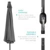 imageBest Choice Products 10ft Solar Polyester LED Lighted Patio Umbrella wTilt Adjustment and UVResistant Fabric  Striped BlackGray