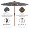 imageBest Choice Products 10ft Solar Polyester LED Lighted Patio Umbrella wTilt Adjustment and UVResistant Fabric  Striped BlackGray